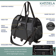 Katziela Black Airline Approved Wheeled Carrier